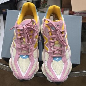 New Balance Women's Pink and Yellow Sneakers